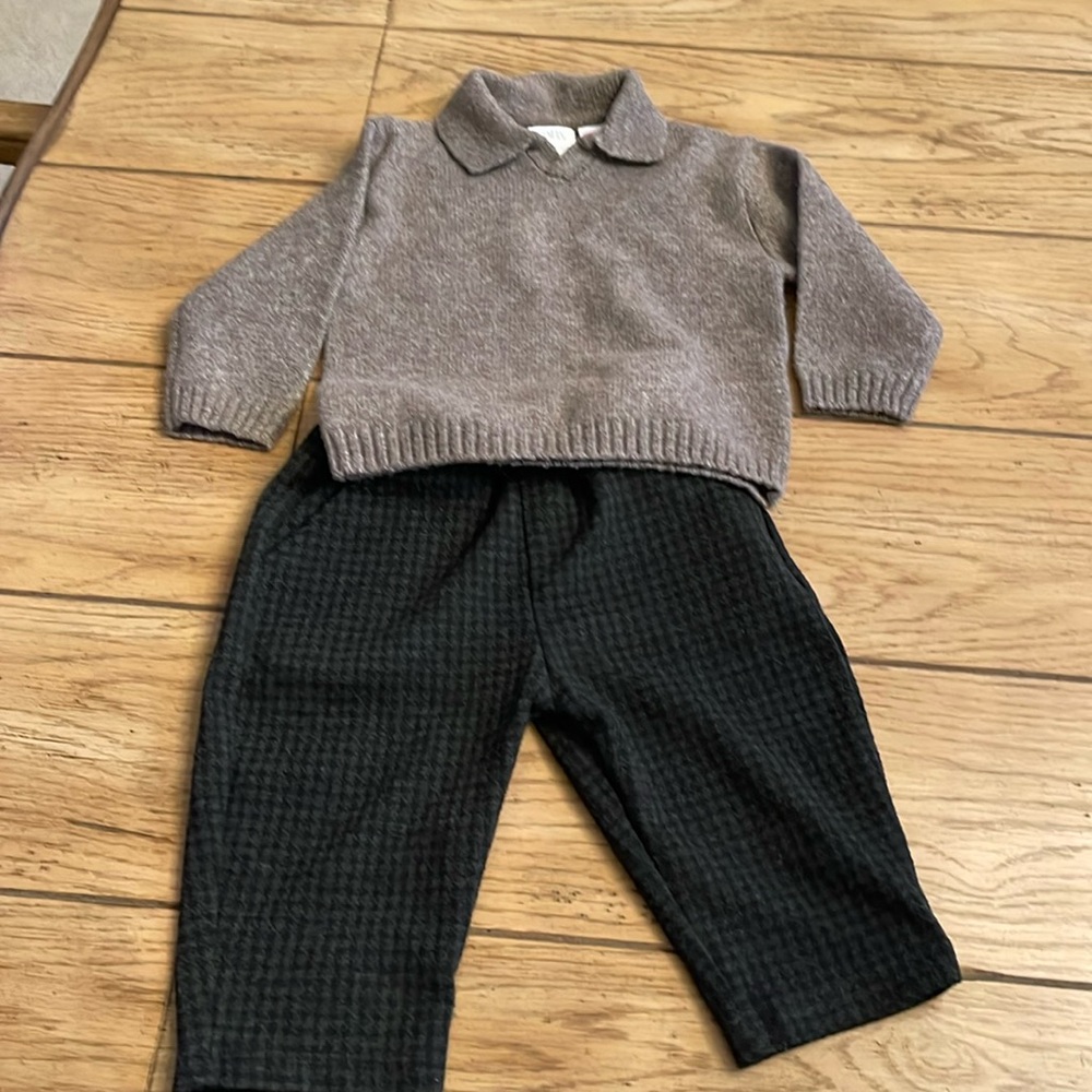 Sweater & Hound Tooth pants by Zara Toddler